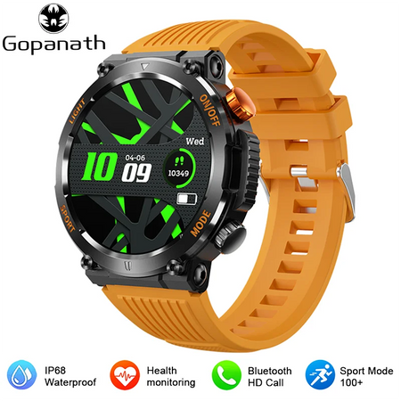 2023 New LED Lights Compass Watch For Men Smart Watch Sports Fitness IP67 Waterproof Smartwatch Bluetooth Call Full Touch Screen