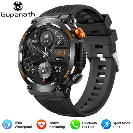 2023 New LED Lights Compass Watch For Men Smart Watch Sports Fitness IP67 Waterproof Smartwatch Bluetooth Call Full Touch Screen