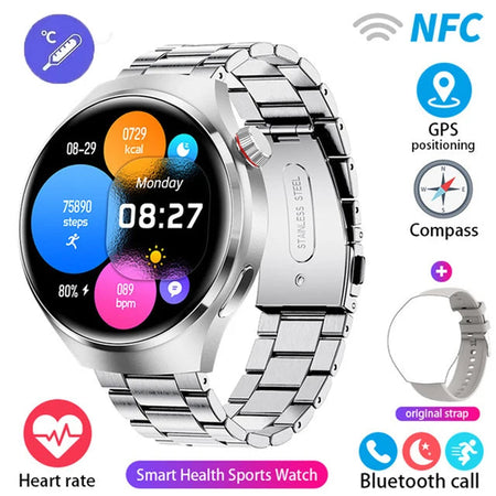 2023 New NFC Smart Watch Men Heart rate AMOLED 360*360 HD Screen AI voice Bluetooth call GPS tracker For Android iOS Smart Watch