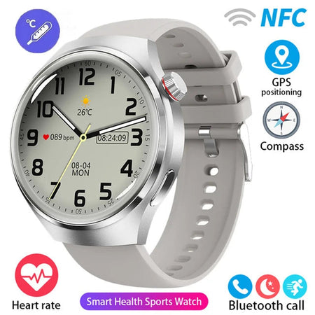 2023 New NFC Smart Watch Men Heart rate AMOLED 360*360 HD Screen AI voice Bluetooth call GPS tracker For Android iOS Smart Watch