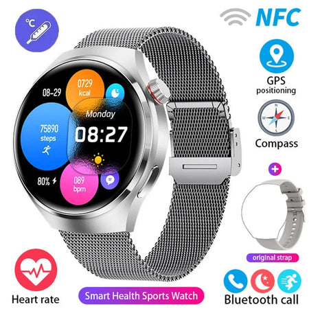 2023 New NFC Smart Watch Men Heart rate AMOLED 360*360 HD Screen AI voice Bluetooth call GPS tracker For Android iOS Smart Watch