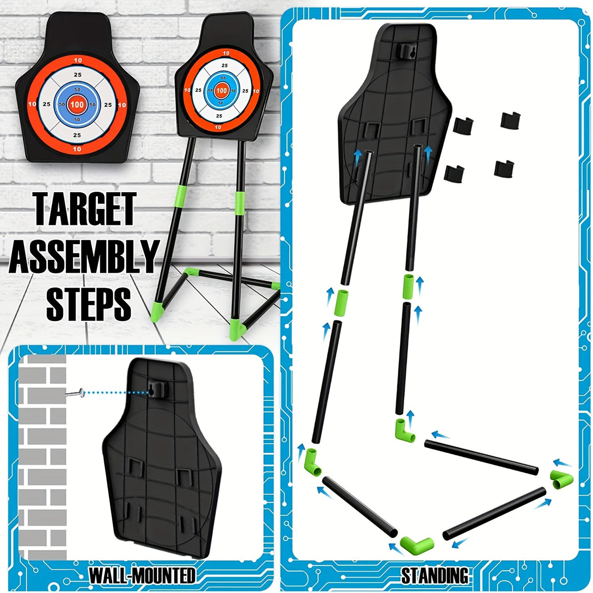 Kids LED Light Bow And Arrow Toy Set - 2 Bows, 20 Suction Cup Arrows, Target