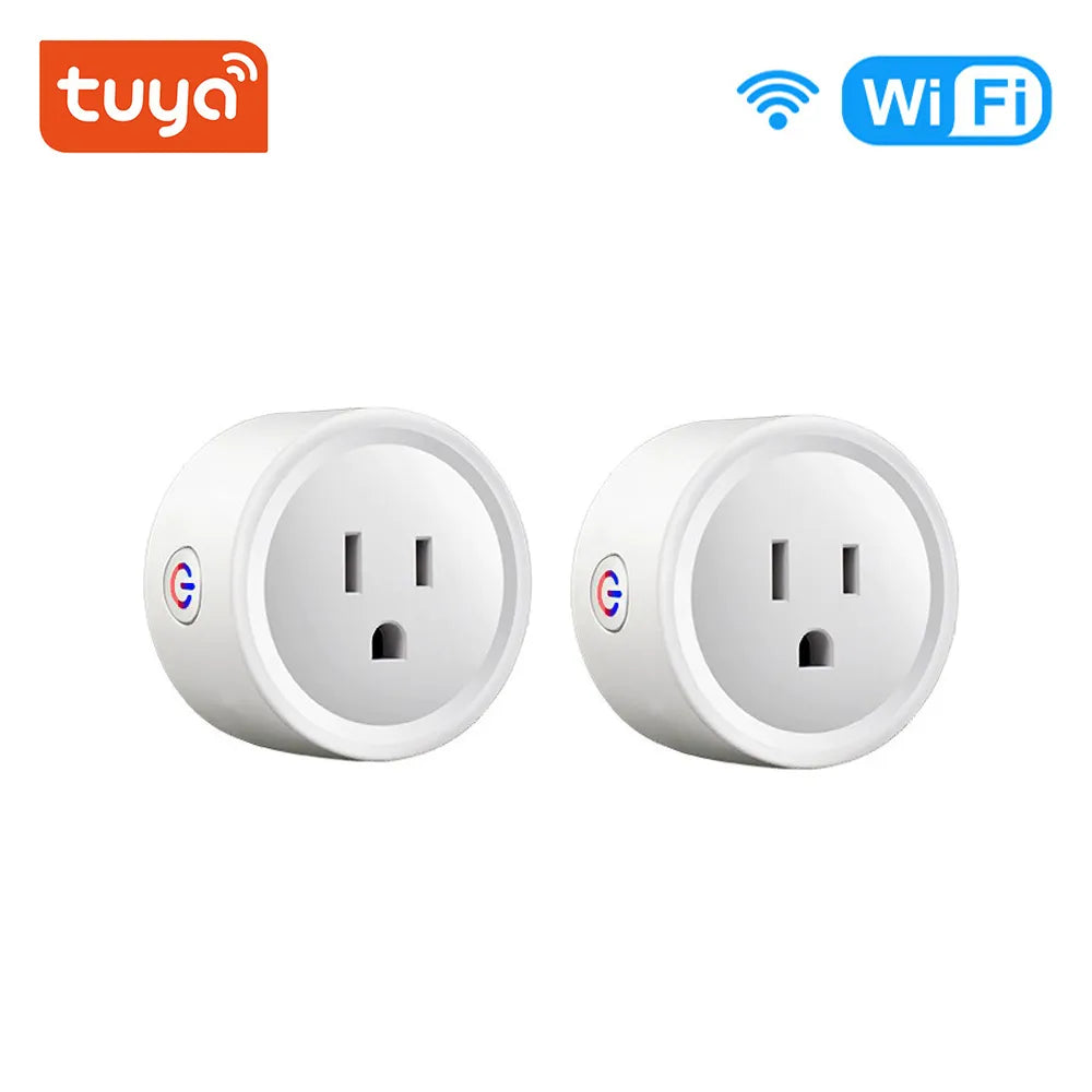 20A Tuya WiFi Smart Plug Socket US Wireless Outlet with Power Monitor Timer Smart Life APP Control Works with Google Home Alexa