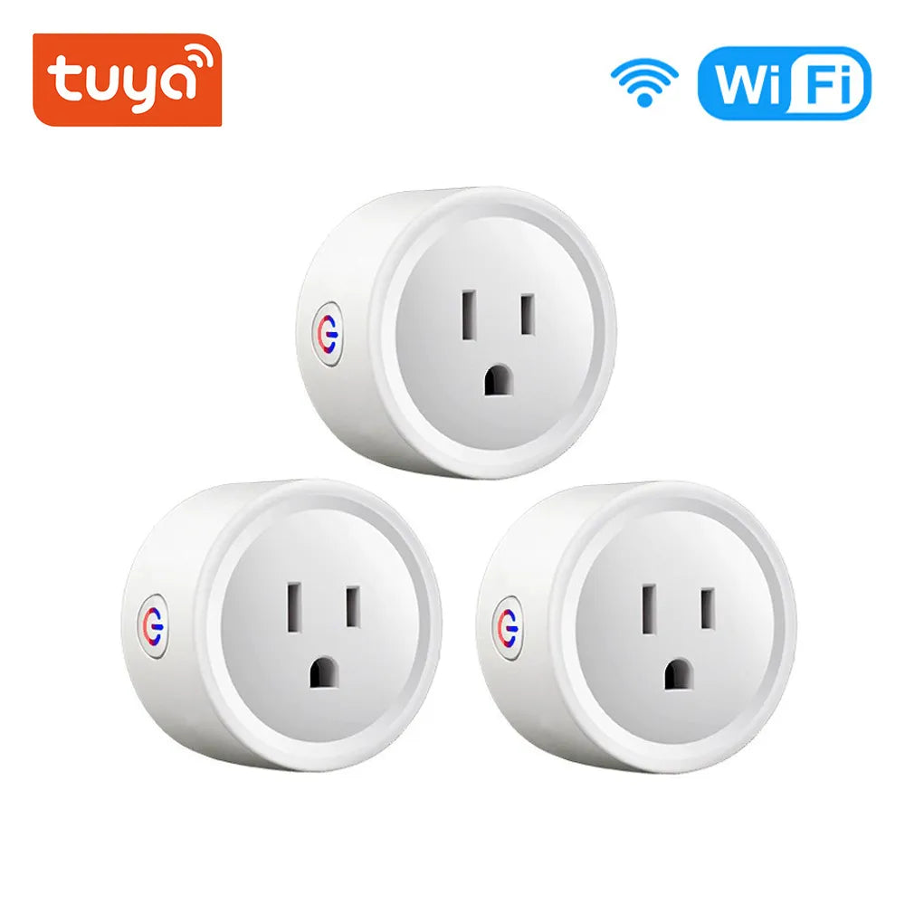 20A Tuya WiFi Smart Plug Socket US Wireless Outlet with Power Monitor Timer Smart Life APP Control Works with Google Home Alexa