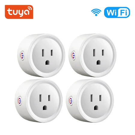 20A Tuya WiFi Smart Plug Socket US Wireless Outlet with Power Monitor Timer Smart Life APP Control Works with Google Home Alexa