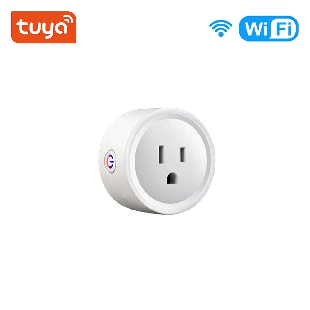 20A Tuya WiFi Smart Plug Socket US Wireless Outlet with Power Monitor Timer Smart Life APP Control Works with Google Home Alexa