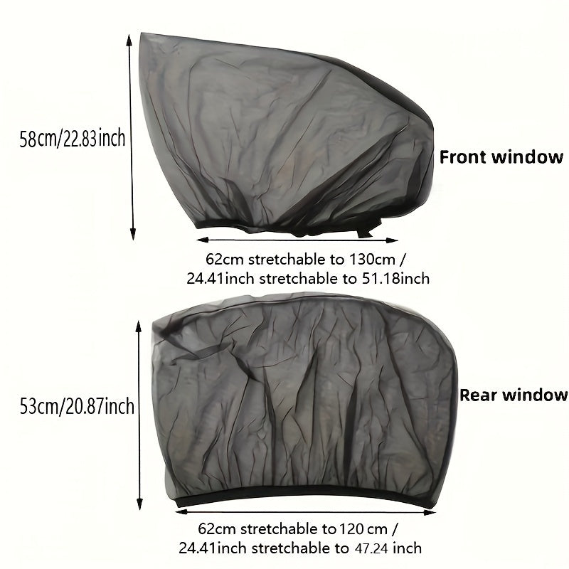 4pcs Car Anti-Mosquito Screen Window, Car Sunshade, Car Window Anti-mosquito Net, Car Curtain Sunshade Sunscreen Net