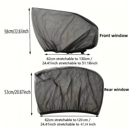 4pcs Car Anti-Mosquito Screen Window, Car Sunshade, Car Window Anti-mosquito Net, Car Curtain Sunshade Sunscreen Net
