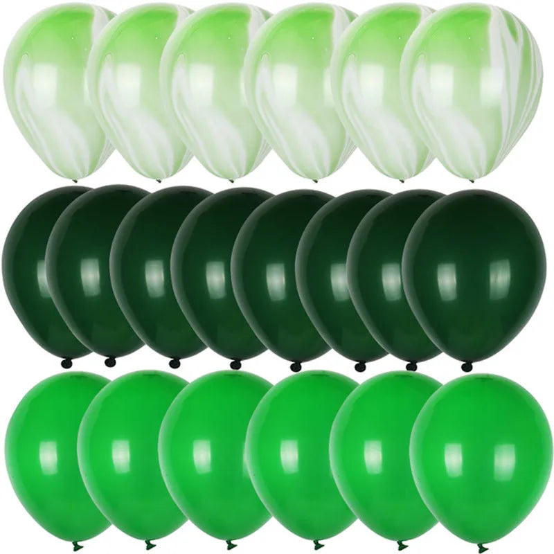 20pcs Green Chrome Metallic Confetti Balloons Jungle Safari Animal Party Decorations style J