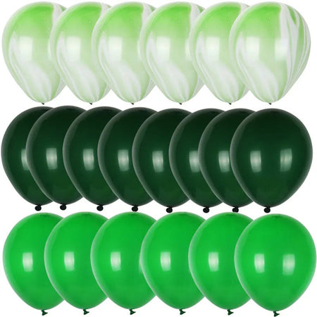 20pcs Green Chrome Metallic Confetti Balloons Jungle Safari Animal Party Decorations style J
