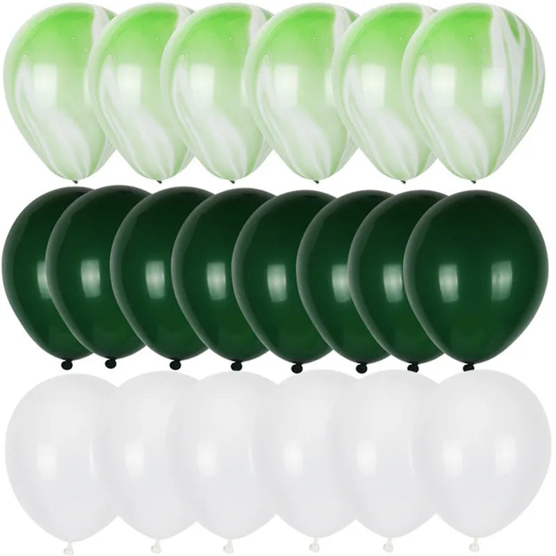 20pcs Green Chrome Metallic Confetti Balloons Jungle Safari Animal Party Decorations style R