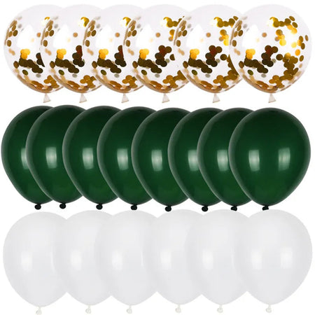 20pcs Green Chrome Metallic Confetti Balloons Jungle Safari Animal Party Decorations style S