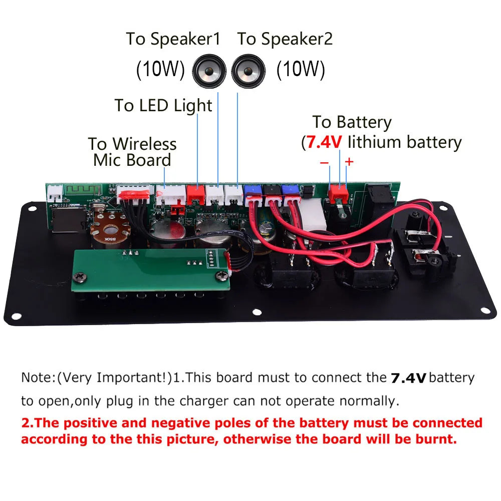 20W Bluetooth DIY Amplifier Board with Karaoke Mic &amp;amp; Colourful Lights