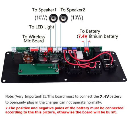 20W Bluetooth DIY Amplifier Board with Karaoke Mic &amp;amp; Colourful Lights