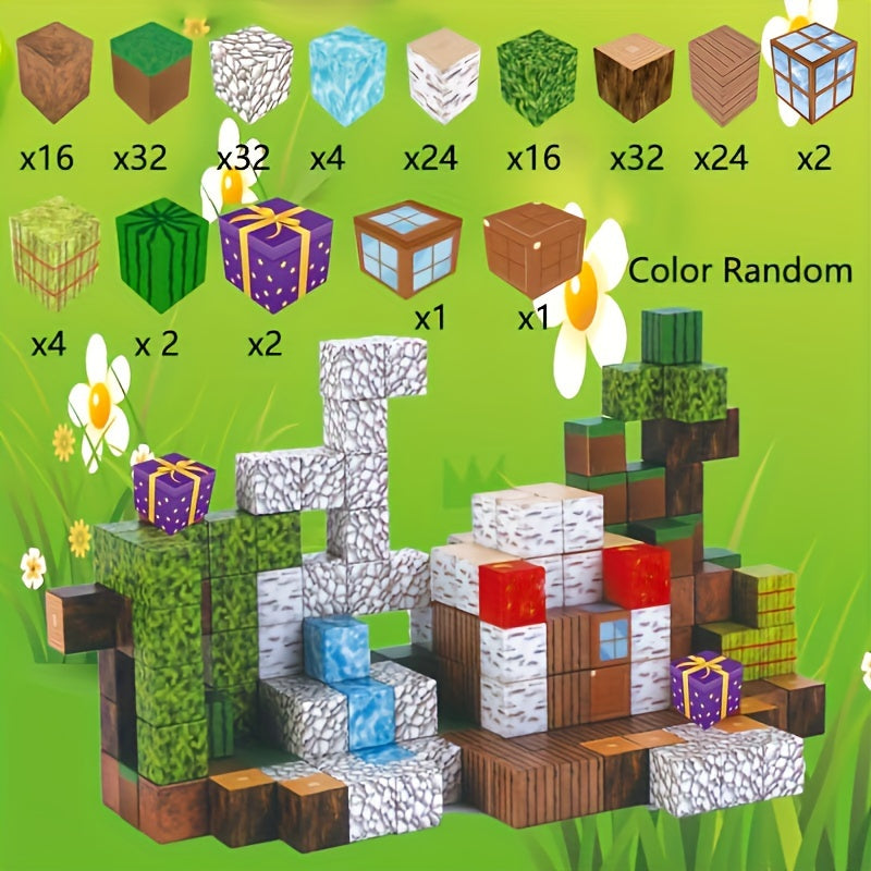 Magnetic Christmas Puzzle Building Blocks Toy Set 192pcs