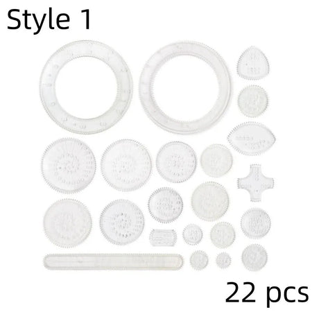 22/4/1PC Spirograph Ruler Drawing Scratch Painting Toys Interlocking Gears Wheels Painting Drawing Accessories Educational Toy Style1 22PCS