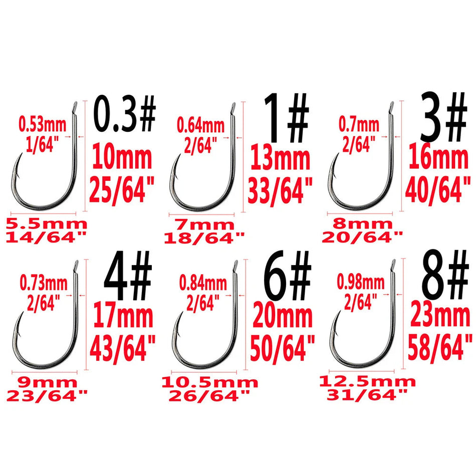 240pcs/box Barbed Fishing Hooks Carp Single Fishihook Set Fly Fishing Accessories Carbon Steel Jig Sea Hook