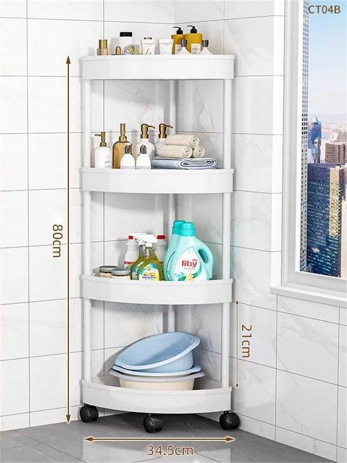 Multicolour Rolling Storage Cart - Space-Saving Organizer for Home &amp; Office