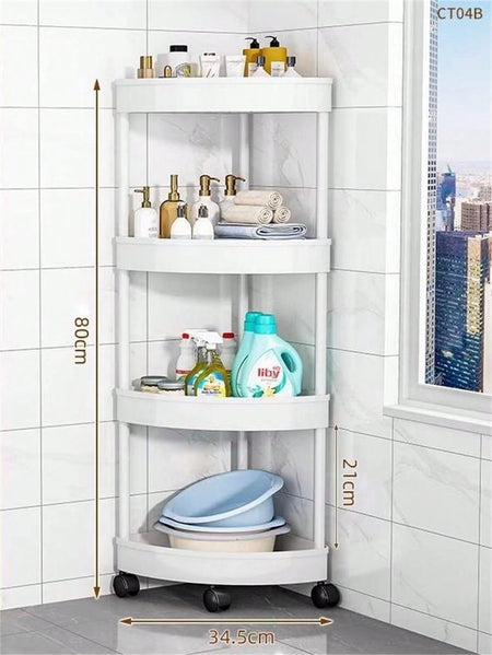 Multicolour Rolling Storage Cart - Space-Saving Organizer for Home &amp; Office