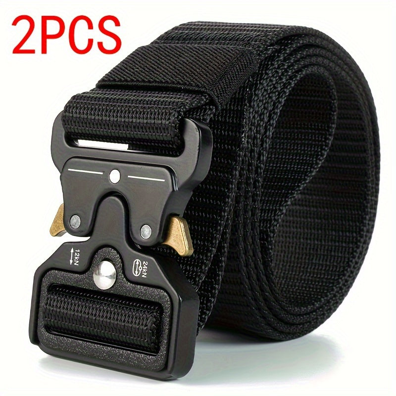 Tactical Multi-Function Men's Belt - Durable, Versatile, Perfect for Outdoor Adventures 2PCS Black / 124.99cm
