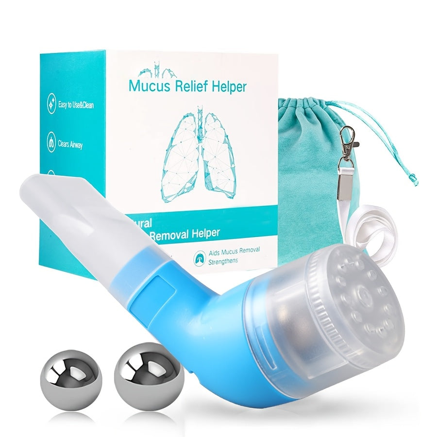 HTDKing PEP Negative Pressure Vibration Breathing Muscle Trainer - Blue Blue