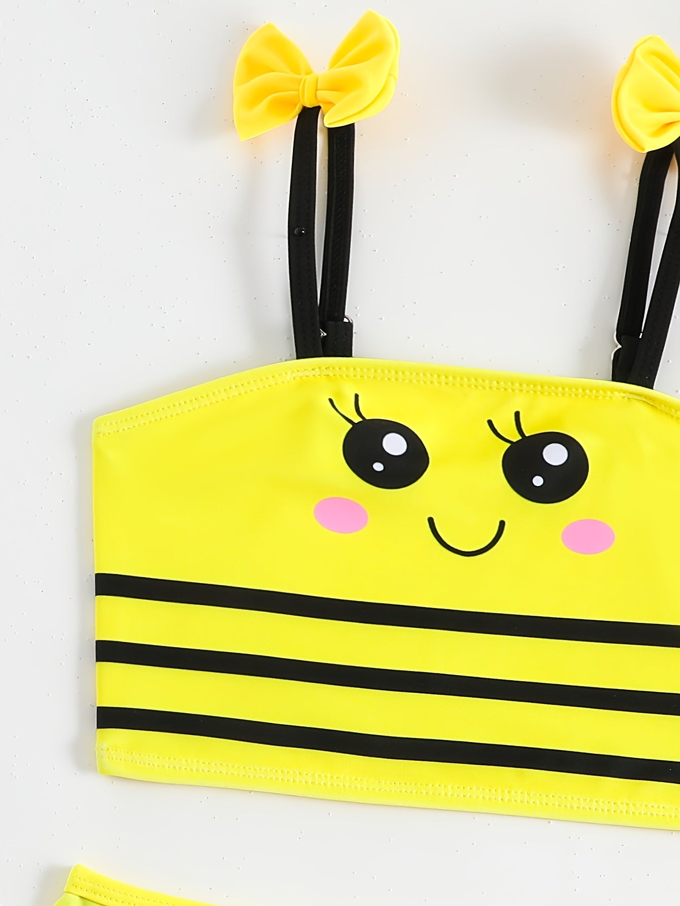 Little Bee Bow-Detail Striped Tankini for Young Girls