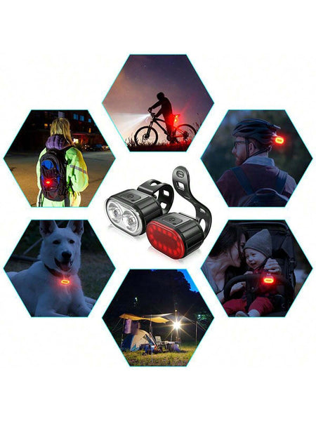 USB Rechargeable LED Bike Lights Set for Enhanced Night Riding