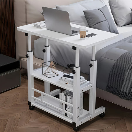 KC5057824 Mobile Computer Desk &ndash; Adjustable 3-Tier Metal