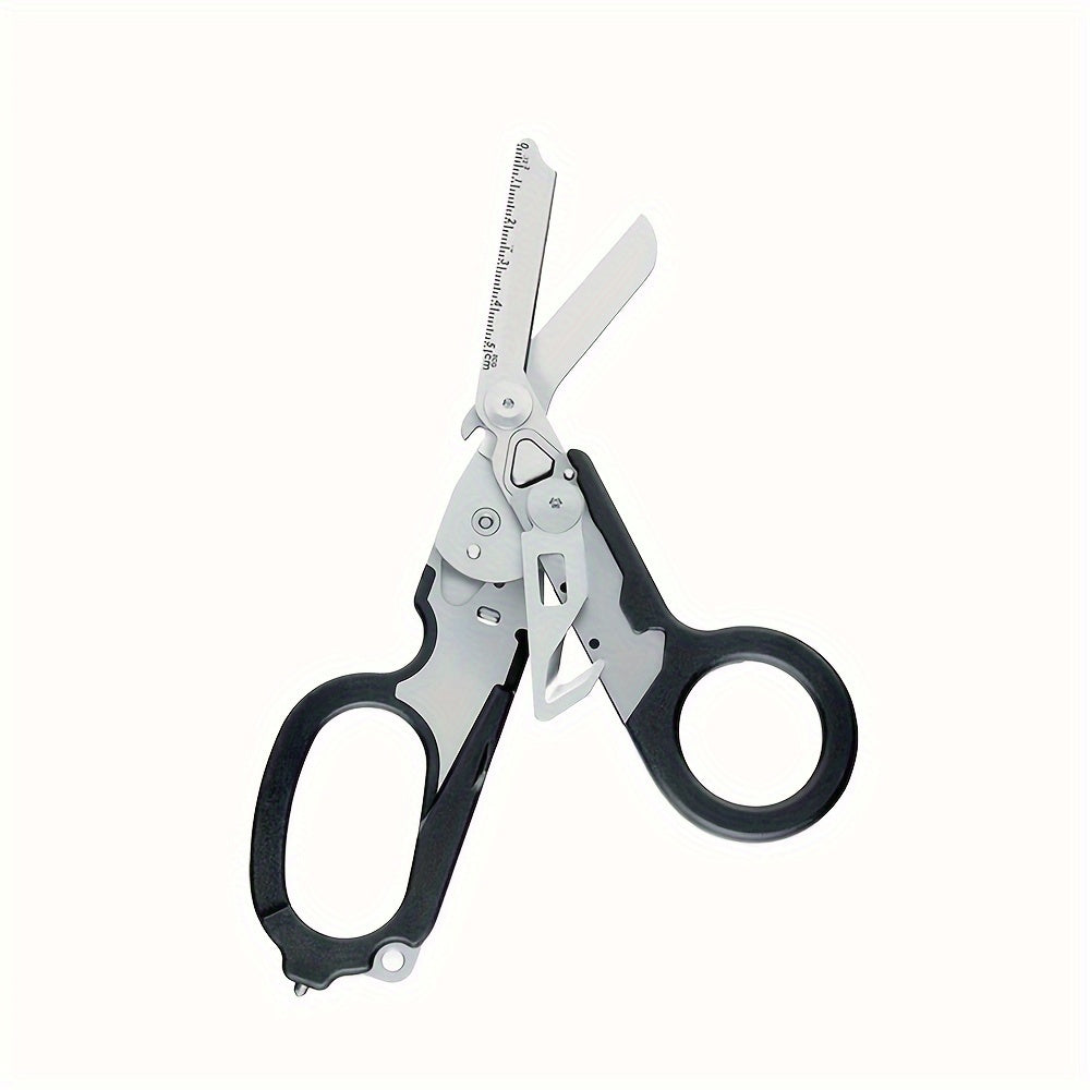 Tactical Stainless Steel Folding Scissors with Ergonomic Design