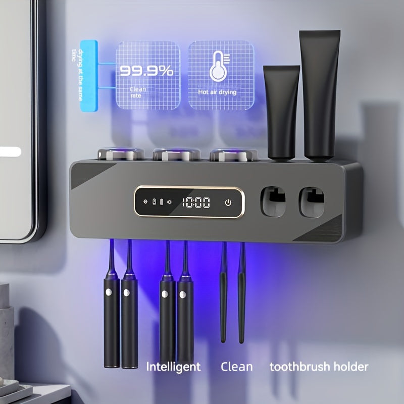 Smart Touchless Toothbrush with Wall-Mounted Drying Rack and Rechargeable Battery