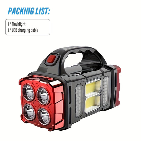 LiHang Rechargeable LED Searchlight - Portable 4-Mode Spotlight for Outdoor Adventures Red