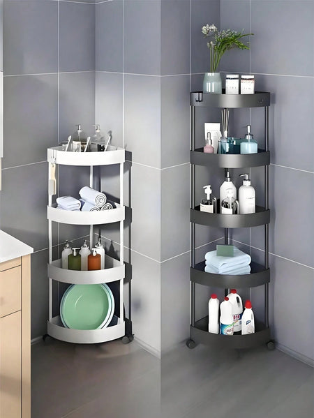 Multicolour Rolling Storage Cart - Space-Saving Organizer for Home &amp; Office