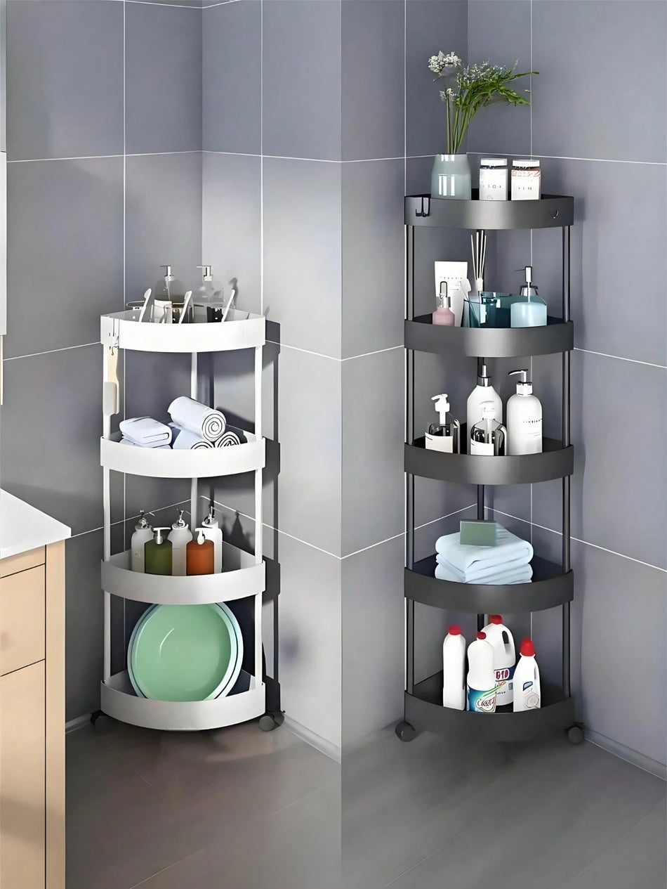 Multicolour Rolling Storage Cart - Space-Saving Organizer for Home &amp; Office