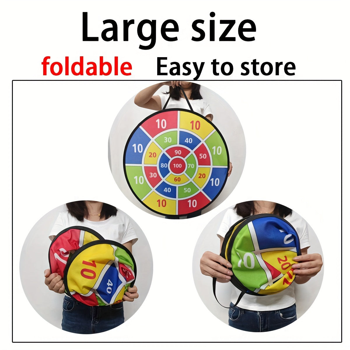 Large Sticky Dart Board Set with 12 Balls - Outdoor &amp; Indoor Toy for Kids in