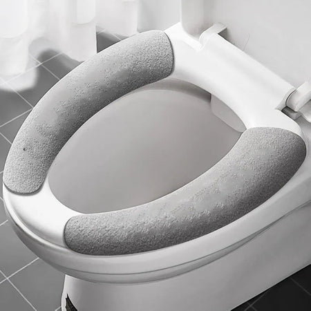 2Pc/set Reusable Warm Flannel Toilet Sticker Toilet Seat Covers Washable Toilet Seat Filling Bathroom Mat Seat Cover Universal routine-gery