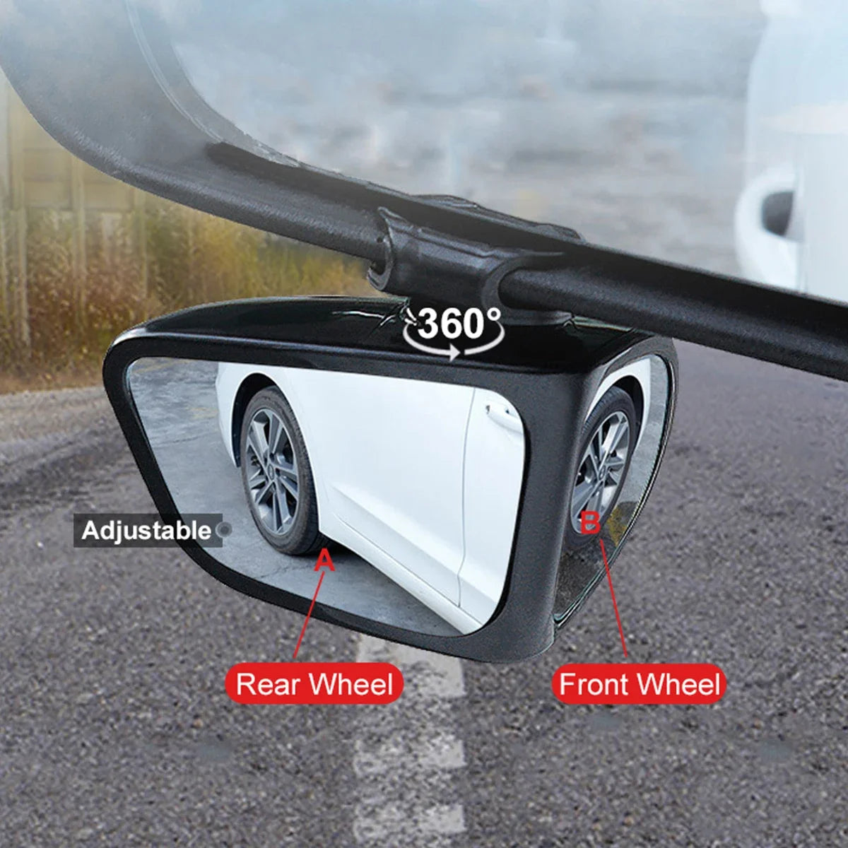 2Pcs Car Rearview Mirrors 360&amp;deg; Blind Spot Mirror Adjustable Rotatable Convex Wide-angle Clear Rearview Safety Mirror Accessories