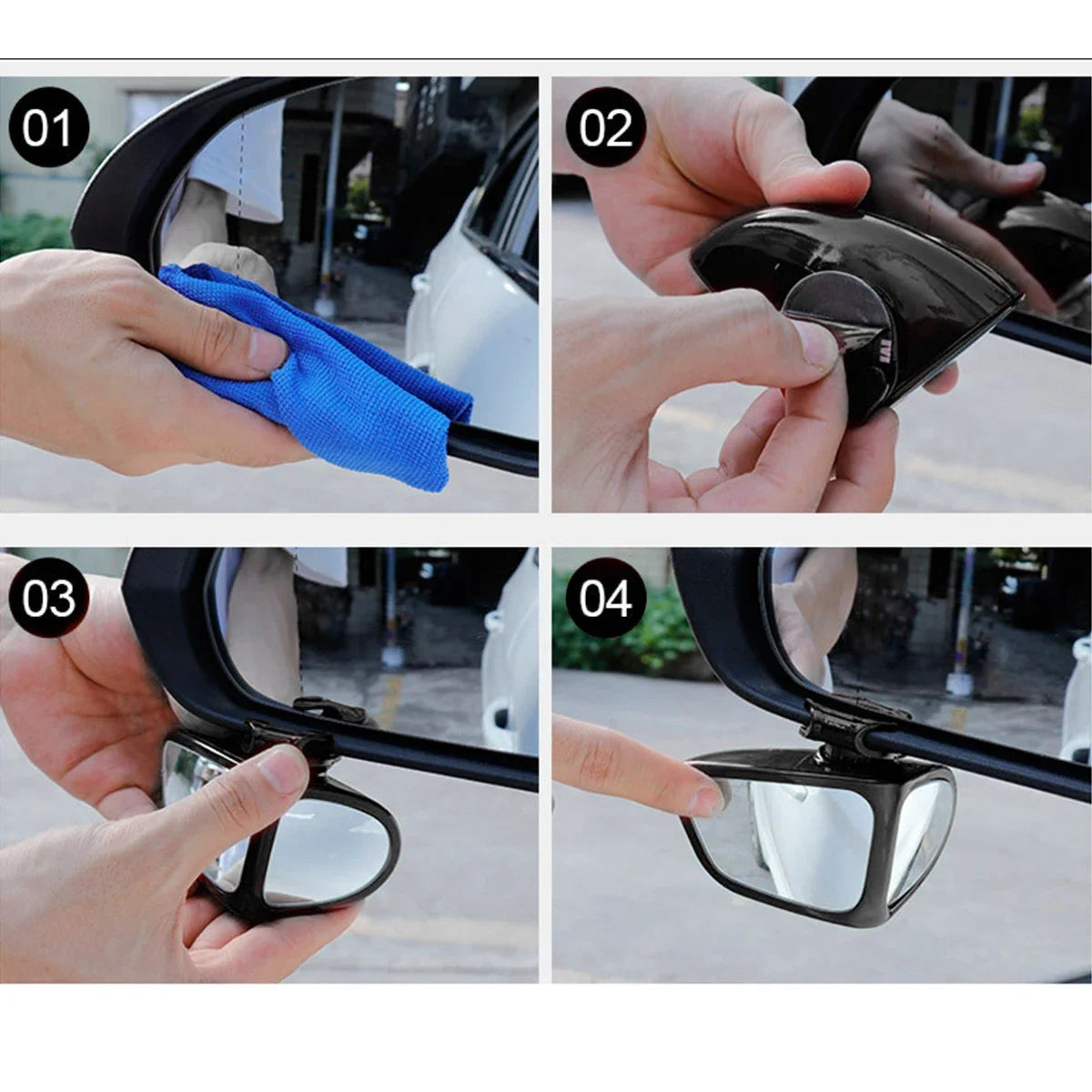2Pcs Car Rearview Mirrors 360&amp;deg; Blind Spot Mirror Adjustable Rotatable Convex Wide-angle Clear Rearview Safety Mirror Accessories