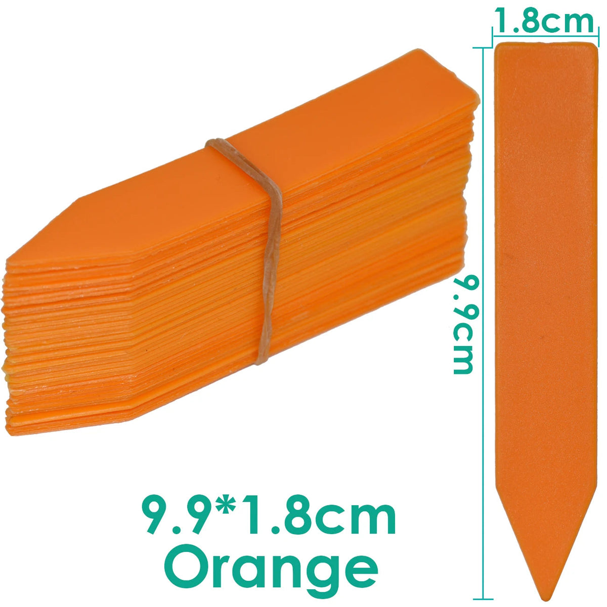 30-100pcs Garden Re-usable Plant Labels Waterproof T-type Sign Tags Plastic Markers Record Plate Flower Vegetables Potted Stakes Orange 9.9x1.8cm / 100pcs