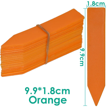 30-100pcs Garden Re-usable Plant Labels Waterproof T-type Sign Tags Plastic Markers Record Plate Flower Vegetables Potted Stakes Orange 9.9x1.8cm / 100pcs