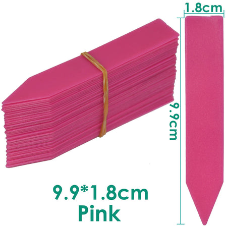 30-100pcs Garden Re-usable Plant Labels Waterproof T-type Sign Tags Plastic Markers Record Plate Flower Vegetables Potted Stakes Pink 9.9x1.8cm / 100pcs