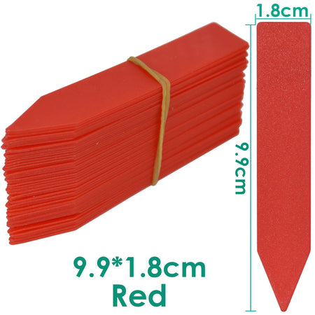 30-100pcs Garden Re-usable Plant Labels Waterproof T-type Sign Tags Plastic Markers Record Plate Flower Vegetables Potted Stakes Red 9.9x1.8cm / 100pcs