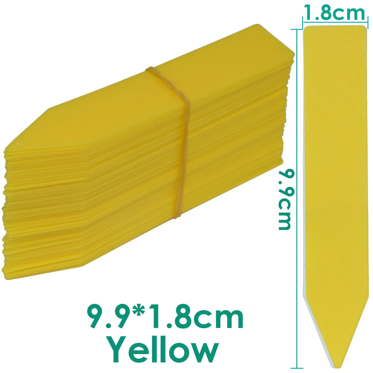 30-100pcs Garden Re-usable Plant Labels Waterproof T-type Sign Tags Plastic Markers Record Plate Flower Vegetables Potted Stakes Yellow 9.9x1.8cm / 100pcs