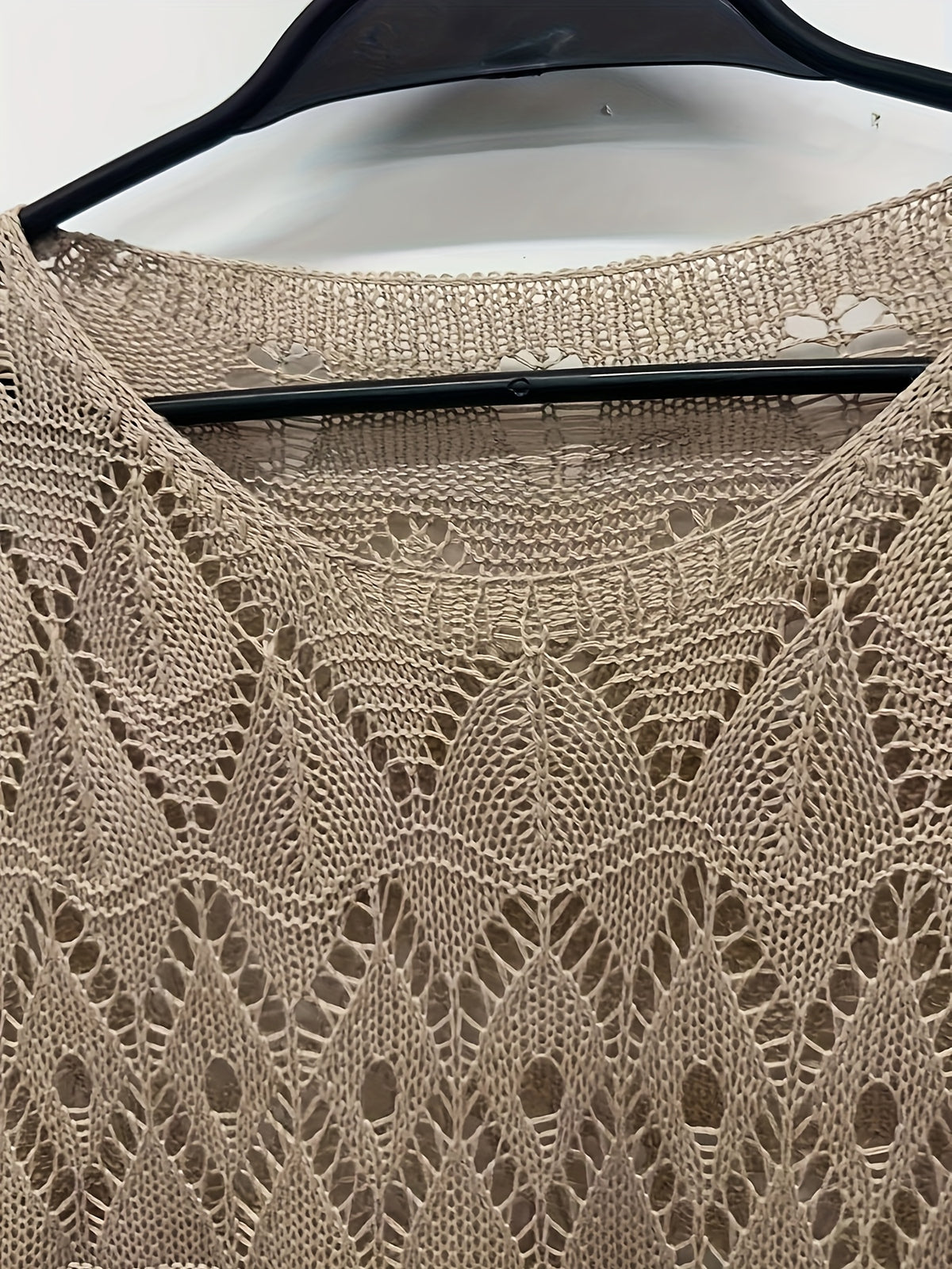 Semi-Sheer Lace Beach Cover-Up Dress with Side Slit and Cut-Out Details