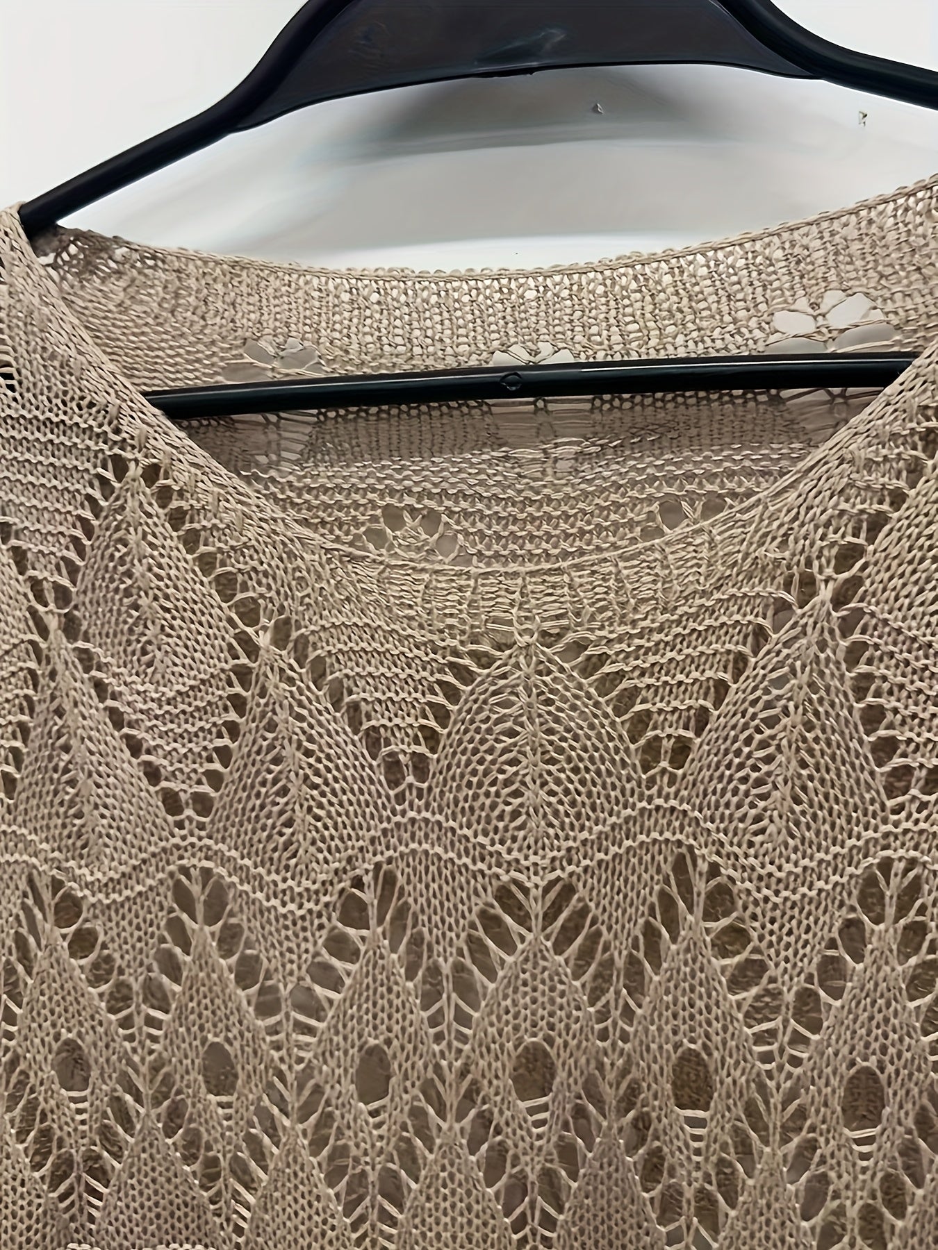 Semi-Sheer Lace Beach Cover-Up Dress with Side Slit and Cut-Out Details