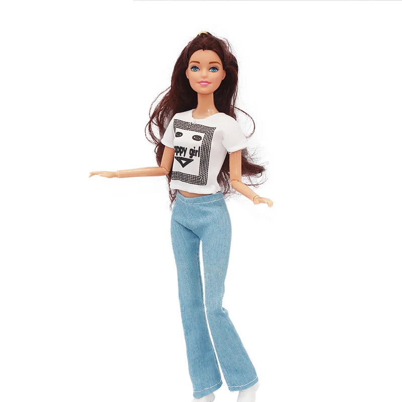 30cm Doll Full Set  with Clothes and Shoes Famale Doll with Clothes Suit Accessories Girls Play House Dress Up Toy WY2-2 / Doll with Clothes