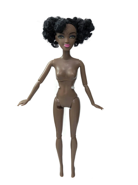 30cm Height Black Dolls Multi-jointed Black Skin African Dolls with Black Hair for Girls Diy Dress Up Toys Black Skin-E