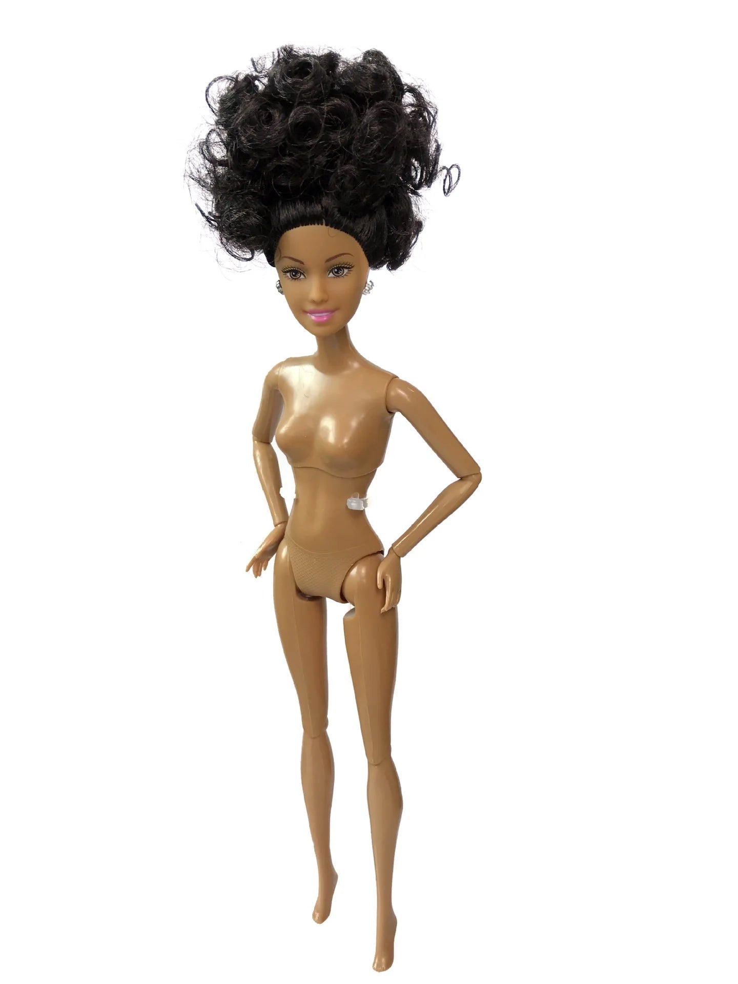 30cm Height Black Dolls Multi-jointed Black Skin African Dolls with Black Hair for Girls Diy Dress Up Toys Brown Skin-D