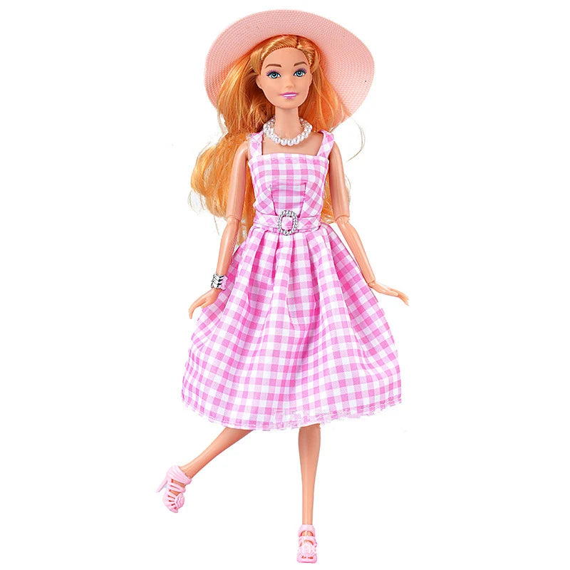 30cm Male/ Female Doll Full Set 1/6 Bjd Ken Doll with Clothes Girls Dress Up Toys Gifts Pink / Doll with Clothes