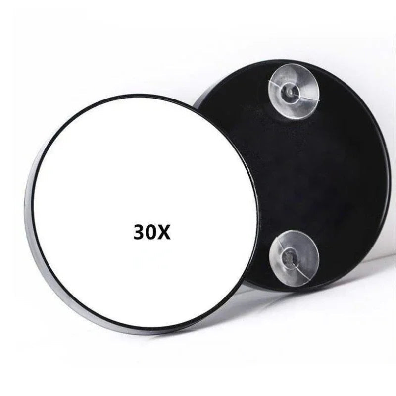 30x Times Magnifying Makeup Mirror Bathroom Suction Cup Black Beauty Mirror Shaving Cleaning Blackheads Round Small Mirror Rose Gold