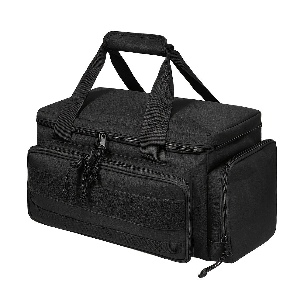 14-Inch Heavy-Duty Tactical Tool Bag with Scratch-Resistant Bottom for Electricians and Craftsmen Black (38.0*22.0*19.0cm)